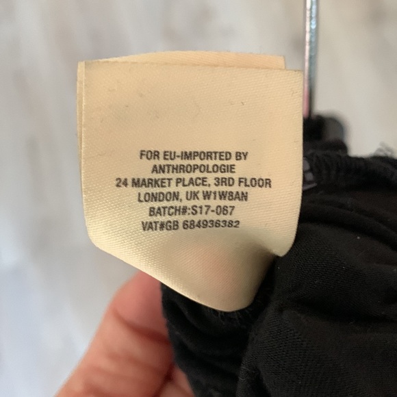 Anthropologie Deletta Side Tie V-Neck Long Sleeve Blouse Black Medium - Picture 6 of 6